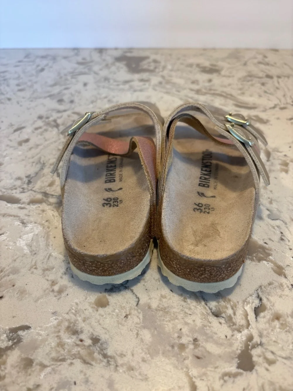 Women’s Birkenstock Salina Gold Pink Burko Flor Sandals  36